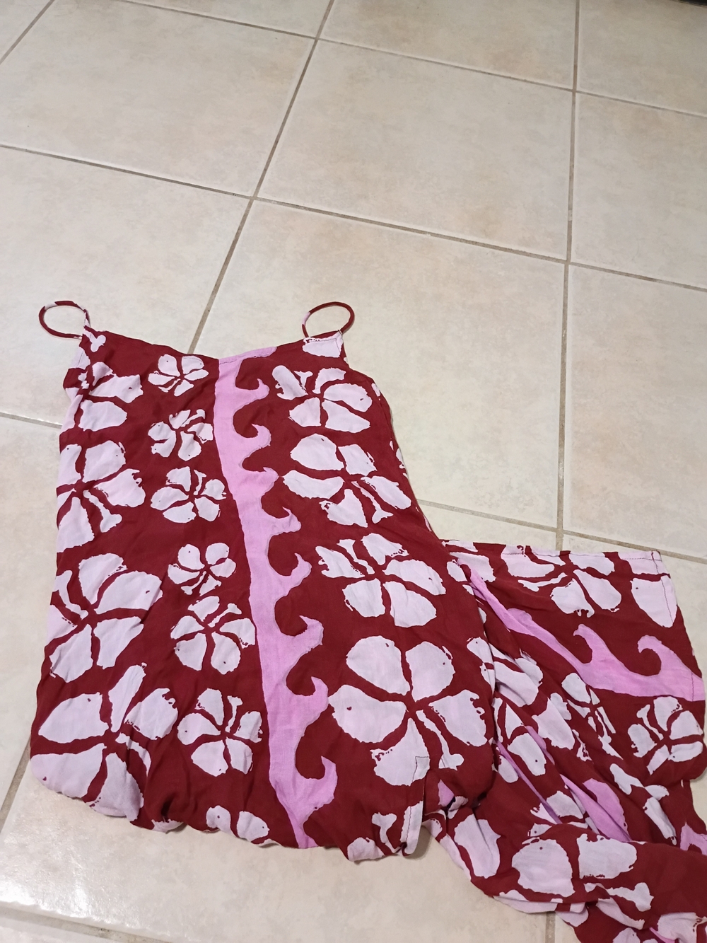 Benoa Swim Red and Pink Floral Maxi Dress